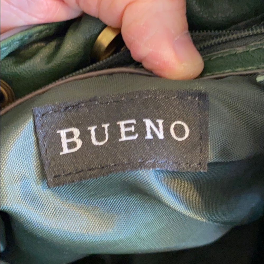 BUENO Shoulder bag in dark green trimmed in gold! - Picture 10 of 16